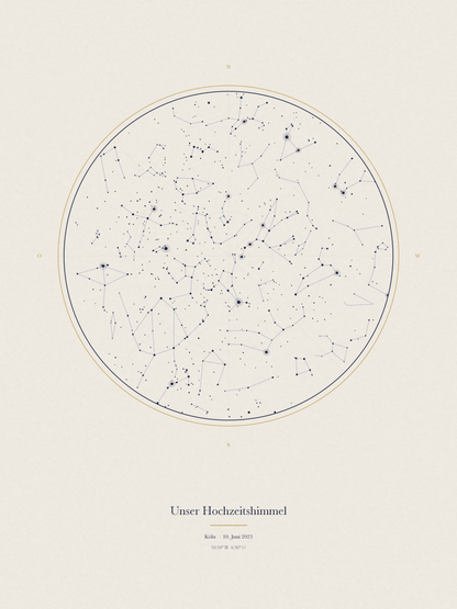 Sternenkarte Poster 50 x 70, Stil Papier