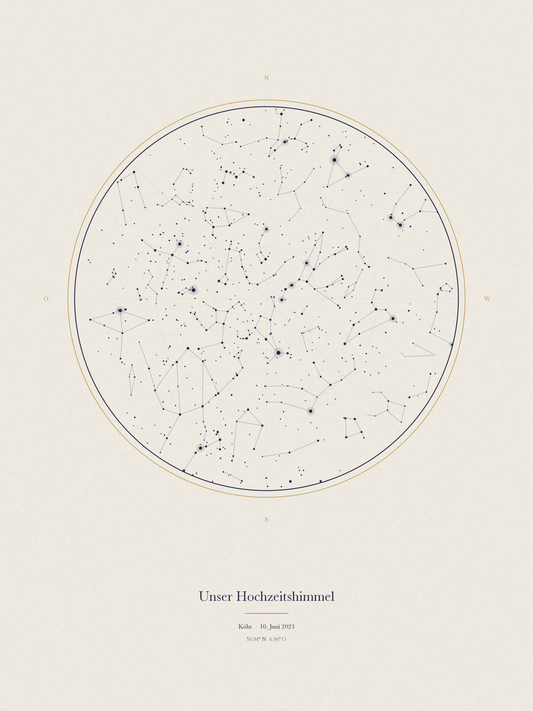 Sternenkarte Poster 50 x 70, Stil Papier