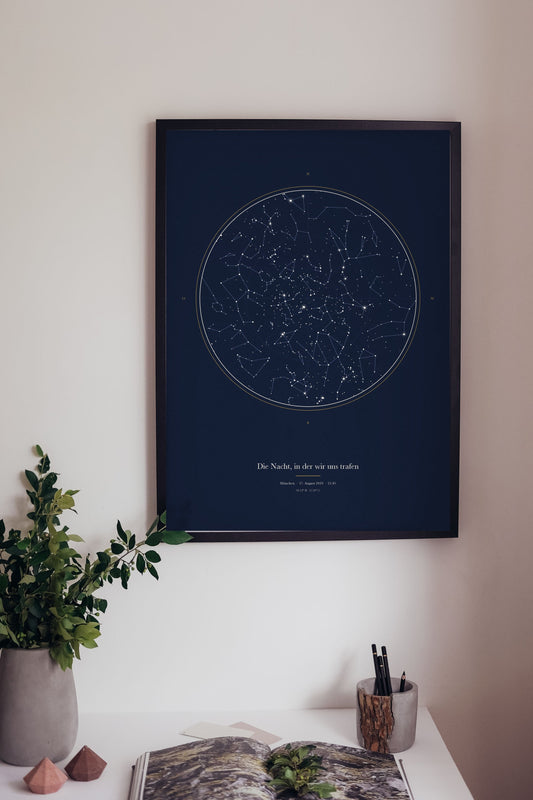 Sternenkarte zum Kennenlernen an der Wand